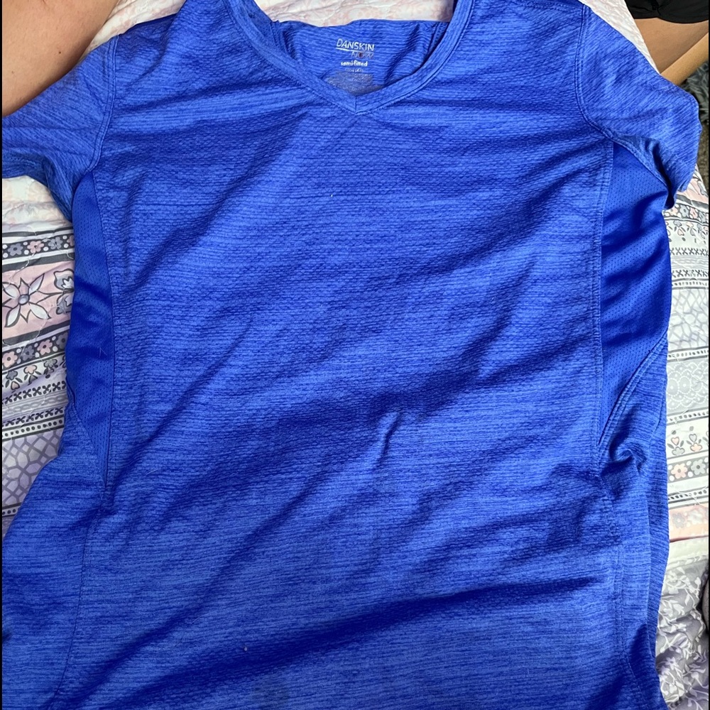 blue athletic dry fit shirt